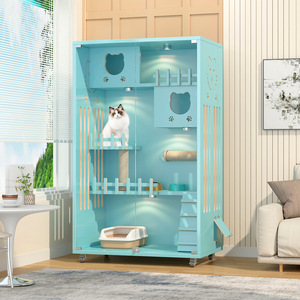 Villa de <span class=keywords><strong>chat</strong></span> domestique en bois massif cadre d'escalade de <span class=keywords><strong>chat</strong></span> <span class=keywords><strong>cage</strong></span> de <span class=keywords><strong>chat</strong></span> multicolore/maison en bois maison - Product Image 6