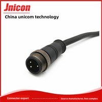 Conector Impermeable Macho-Hembra M16 Tipo B de 3 Pines con Carcasa de PA66 y Tuerca Metálica para Luz de Pared, Adaptador de Luz LED para Exteriores