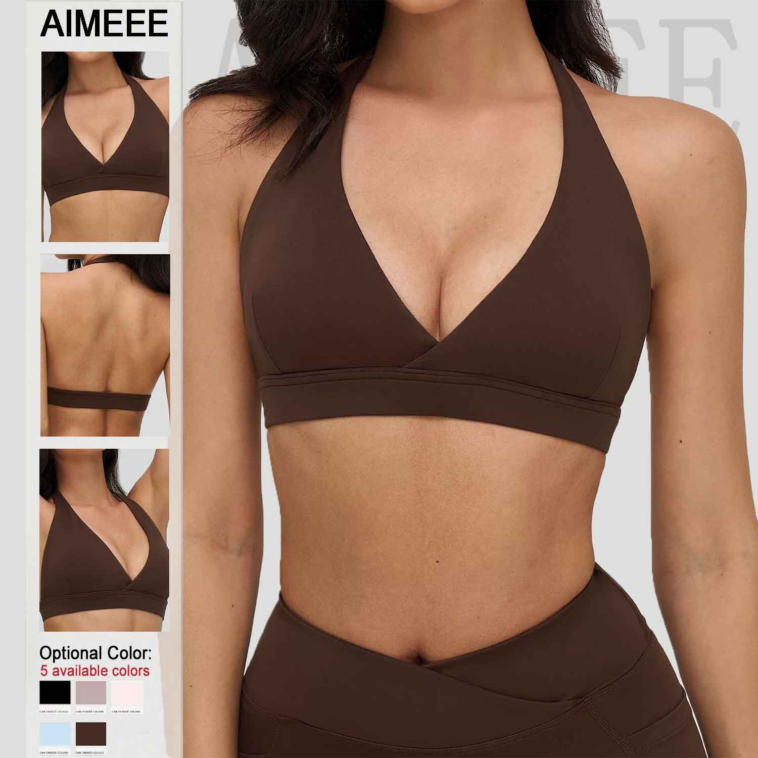 Womens Activewear Bare Feeling Cross V-neck Back Beauty Sportswear Gym Sports Bra for Women