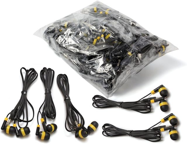 Low Price Cheap Disposable Airline Wired Earphones 3.5mm Fashion Stereo Headphones with Rubber Tip Cheap Bulk Earbuds for Music