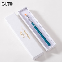 Juego de 15 pinceles para decoración de uñas con mango azul lago, de nailon, para pintura, dibujo y delineado de gel UV, venta al por mayor