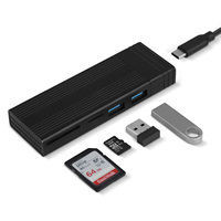 Box esterno in plastica per SSD M.2 NVMe SATA NGFF, doppio protocollo Gen 2 USB 3.0, adattatore per disco rigido esterno HDD UASP