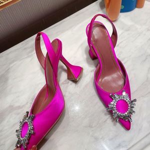 Sandales de luxe à talons hauts pour femmes, modèle 2026, avec bout pointu et boucle ornée de cristaux tournesol - Product Image 2