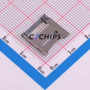 M6016-01 SD Card / Memory Card Connector SMD Connector Flip Cover Type MicroSD Card (TF Card) 1.8mm - Product Image 1