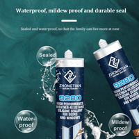 Colle en silicone neutre durcie blanche Adhésifs liquides imperméables pour voiture Produits d'étanchéité Portes pour fenêtres en verre Application-Injection