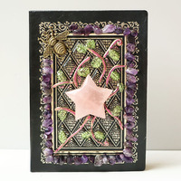 Carnet de notes étoile en cristal de rose naturel fait main, best-seller, livre magique de sorcière, cadeau de Noël pour filles