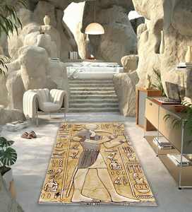 Египетский ковер иероглиф Анубис древний ковер старинные художественные коврики для пола Египетский Декор коврик для гостиной - Product Image 6
