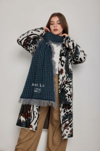 가을 겨울 컬렉션 여성용 플러스 사이즈 포워드 패션 빈티지 애니멀 프린트 도톰한 니트 통기성 롱 가디건 오픈 스티치 - Product Image 6