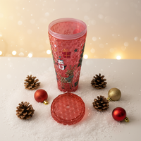 Mug à café froid DIY tendance de 24 oz, double paroi en plastique, imprimé UV, irisé mat, gobelet en acrylique clouté avec couvercle et paille