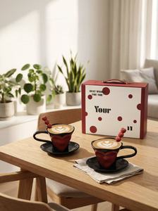 Embossed Heart Ceramic Coffee <b>Cup</b> Saucer Set, Hand Pinched Mug Dessert Plate Afternoon Tea Tableware Home Decor Gift - Product Image 3