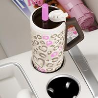 Ensemble cadeau de gobelet isotherme de 37 oz avec poignée, paille et couvercle, bouteille d'eau réutilisable en acier inoxydable à isolation sous vide, logo personnalisé, vente en gros