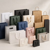 Sacs de shopping en papier kraft personnalisés avec poignées, recyclables, imprimés, pour cadeaux, chaussures, vêtements, emballages avec logo