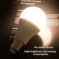 Ampoule LED A60 E27 220V, source lumineuse Bridgelux, en aluminium et plastique, blanc chaud neutre, éclairage résidentiel