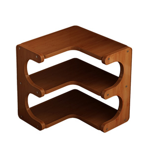 Multi-tiered office <b>desk</b>/bedroom <b>shelf</b> with tiered cup holders, bookshelves, and storage racks - Product Image 1