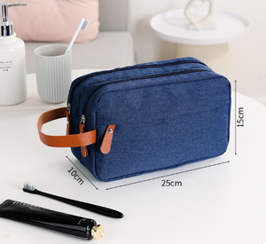 BESTELLA Brand Fashion Men's Travel <strong>Wash</strong> <strong>Bag</strong> Wholesale High Quantity Solid Color Custom Logo Oxford Makeup <strong>Bag</strong> Two <strong>Compartments</strong> - Product Image 1