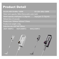 Vente Flash Usine 110 ℃   Nettoyeur vapeur 1500W avec accessoires 10-en-1, chauffe rapide en 30 secondes, réservoir de 400 ml, 3,5 bars, nettoyage des surfaces