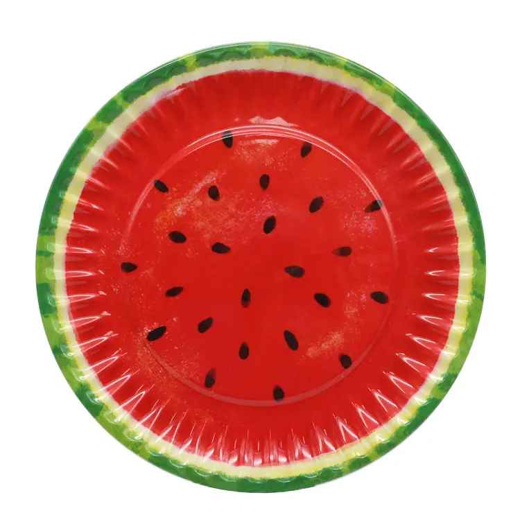eco-friendly fruit fancy watermelon melamine dinnerware party wholesale designer plates