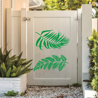 Pochoir mural réutilisable en PET à motifs de feuilles tropicales pour le dessin et la peinture DIY, lavable, 70x60cm
