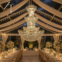 Lustres suspendus modernes et rétro de luxe, lampes à pampilles en cristal doré pour hôtel, hall, décoration de mariage