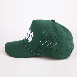 Custom <strong>Waterproof</strong> 5 Panel Embroidered logo Gorras Golf Hat High Quality Laser Cut Hole Perforated Baseball <strong>Cap</strong> - Product Image 3