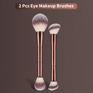 Ensemble de 20 pinceaux de maquillage personnalisés avec 2 houppettes, boîte magnétique, tubes en aluminium professionnels pour fond de teint et fard à paupières - Product Image 5