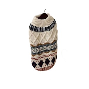Pet <b>Dog</b> Cat <b>Sweater</b> Beige Blue Brown Winter Diamond Pattern Comfortable Leisure Clothes For Teddy Bear Bichon Frise Maltese - Product Image 5