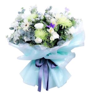 Papier d'emballage pour fleurs de style coréen 58*58cm, feuille d'emballage en plastique PE imperméable, film d'emballage pour fleurs - Product Image 5