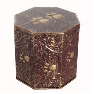 <b>PET</b> CREMATION <b>URN</b>, SIX SIDE <b>PET</b> <b>URN</b> GOLD ANTIQUE PAW MARK <b>PET</b> <b>URN</b> EIGHT SIDE <b>PET</b> <b>URN</b> BEST SELLING <b>PET</b> <b>URN</b> <b>URN</b> FOR <b>PET</b> ASHES - Product Image 1