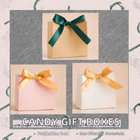 Pochettes cadeaux en papier recyclé avec ruban, gaufrage et doublure en éponge pour emballage de bonbons de mariage, d'anniversaire ou de fête