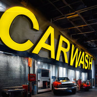 Letrero Luminoso para Exteriores, Letrero para Lavadero de Autos, Letrero LED 3D con Iluminación Frontal, Letras Luminosas para Tienda