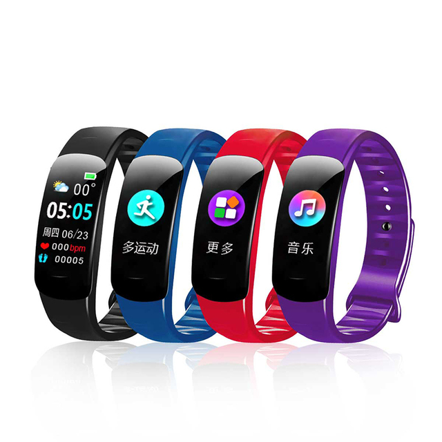 Smart Fitness Band C1plus Heart Rate Blood Pressure Smart Wrist Band Call Remind Waterproof Pedometer Watch