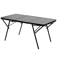 Mesa Plegable de 180 cm, Aleación de Aluminio, Patas Desmontables, Altura Ajustable, para Exteriores, Camping, Picnic, Barbacoa, Mercado, Tipo Maletín