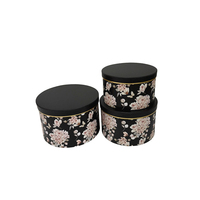Ensemble de 3 boîtes à chapeaux rondes de style européen vintage à fleurs, boîtes cadeaux de luxe pour mariage et Saint-Valentin