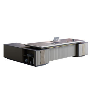 โต๊ะทำงานคอมพิวเตอร์2.8ม. พร้อมแผงด้านหน้าทำจากหนัง PU รายละเอียดเฟอร์นิเจอร์สำนักงาน - Product Image 6