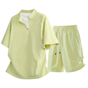 Conjunto Deportivo de Verano, Camiseta de Secado Rápido para Exteriores, Pantalones Cortos Deportivos Transpirables y que Absorben la Humedad, Conjunto con Cuello - Product Image 2