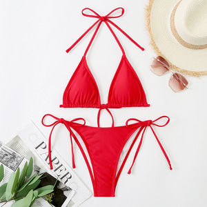 <span class=keywords><strong>Maillot</strong></span> <span class=keywords><strong>de</strong></span> <span class=keywords><strong>bain</strong></span> d'usine Source femmes Sexy col en V profond couleur bonbon Surf <span class=keywords><strong>rouge</strong></span> licou Bikini Triangle maillots <span class=keywords><strong>de</strong></span> <span class=keywords><strong>bain</strong></span> fendu <span class=keywords><strong>maillot</strong></span> <span class=keywords><strong>de</strong></span> <span class=keywords><strong>bain</strong></span> soutien-<span class=keywords><strong>gorge</strong></span> - Product Image 2
