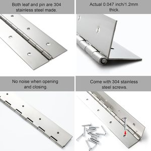 भारी शुल्क स्टेनलेस स्टील निरंतर छेद के साथ भारी शुल्क पॉलिश स्टेनलेस पियानो नाव अलमारियाँ के लिए - Product Image 2