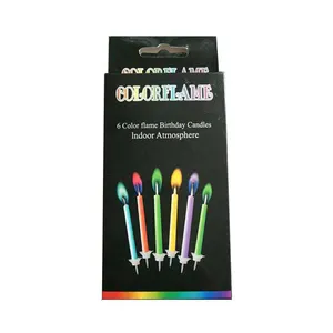 Colored Flame Birthday Candles For Birthday Cake With Candles Holders 6 Colors Per Box For Weddings Party Celebrations