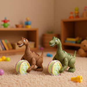Mi Casita Electric Brontosaurus Toy With Light And Music For Kids 2 To 4 Years Green And Brown Mixed Colors Plastic - Product Image 2
