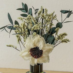 Ensemble diffuseur d'aromathérapie avec bouquet de fleurs préservées, décoration de bureau sans flamme, en plastique, durée 60-90 jours - Product Image 2