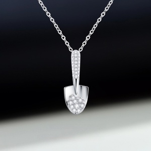 Collar con Colgante de <span class=keywords><strong>Pala</strong></span> de Plata de Ley S925 Brillante, Directo de Fábrica SPJ, Joyería de Lujo Minimalista y Única para <span class=keywords><strong>Mujer</strong></span> - Product Image 2