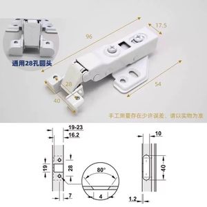 Charnières de porte en verre avec cadre en aluminium blanc, amortissement hydraulique silencieux, charnières de meuble - Product Image 5