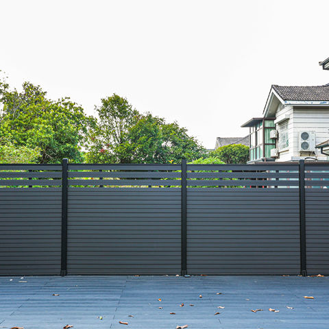Outdoor Waterproof Moisture-Proof 6ftH X 8ft WPC Fence Board Anti-Climb Luxury Villa Garden Low Maintenance Co-Extruded Fencing