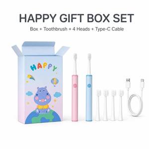 Brosse à dents sonique pour enfants OEM, Cepillo Dental Infantil, 18 000 VPM, 95 jours, IPX7, 500 mAh, Type-C, <span class=keywords><strong>Hippo</strong></span> Blue Pink CH-916 - Product Image 2