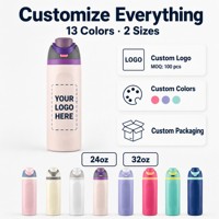 Bouteille d'eau isotherme en acier inoxydable ZB Wholesale avec logo personnalisé, 32oz 24oz, FreeSip, avec paille, double mode de consommation, anti-fuite, gobelet de voyage