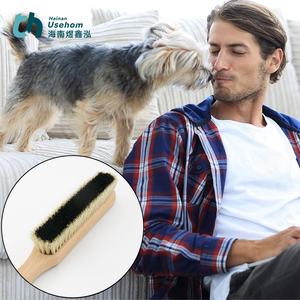Fedora Hat Brush Lint Remover Duster Brosses pour chapeaux en <span class=keywords><strong>feutre</strong></span> Crin de cheval (<span class=keywords><strong>noir</strong></span>) Brosse en bois - Product Image 3