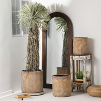 Pot Tanaman Serat Bambu Anyaman Tangan Unik Vintage, Pot Tanah Liat Magnesium, Pot Bunga Besar untuk Tanaman Hijau, Dekorasi Rumah & Taman Modern