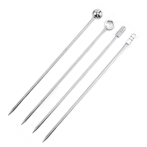 FULUDA Ingrosso Utensili da <span class=keywords><strong>Bar</strong></span>: Bastoncini per Mescolare Cocktail in Metallo, Spiedini per Frutta e Palline, in Acciaio Inossidabile 304 18/8 - Product Image 1