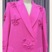 Veste de luxe pour femme, col en V, manches longues, double boutonnage, grande taille