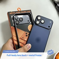 Casing Ponsel Gaya 18 Pro Max yang Kompatibel Lintas Batas, Dilengkapi Pelat Belakang Logam Generasi Kedua dan Bingkai Logam